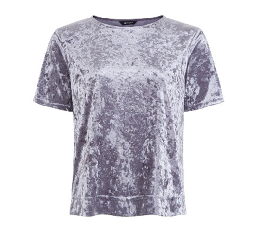 Grey crushed velvet t-shirt