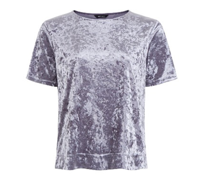 Grey crushed velvet t-shirt