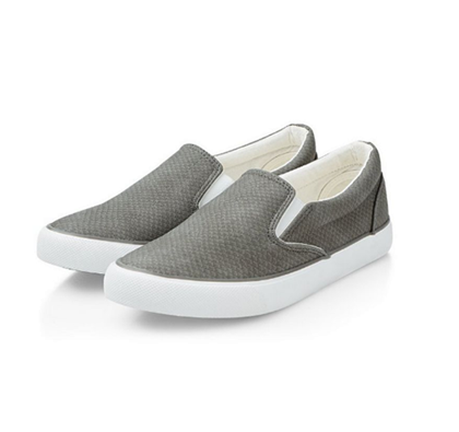 Grey Snakeskin Texture Slip on Plimsolls