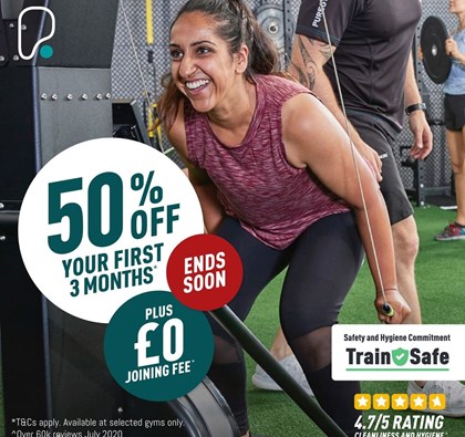 50% OFF your first 3 months at Pure Gym!