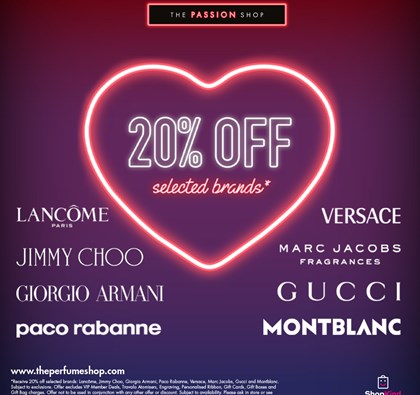 20% off selected brands at The Perfume Shop
